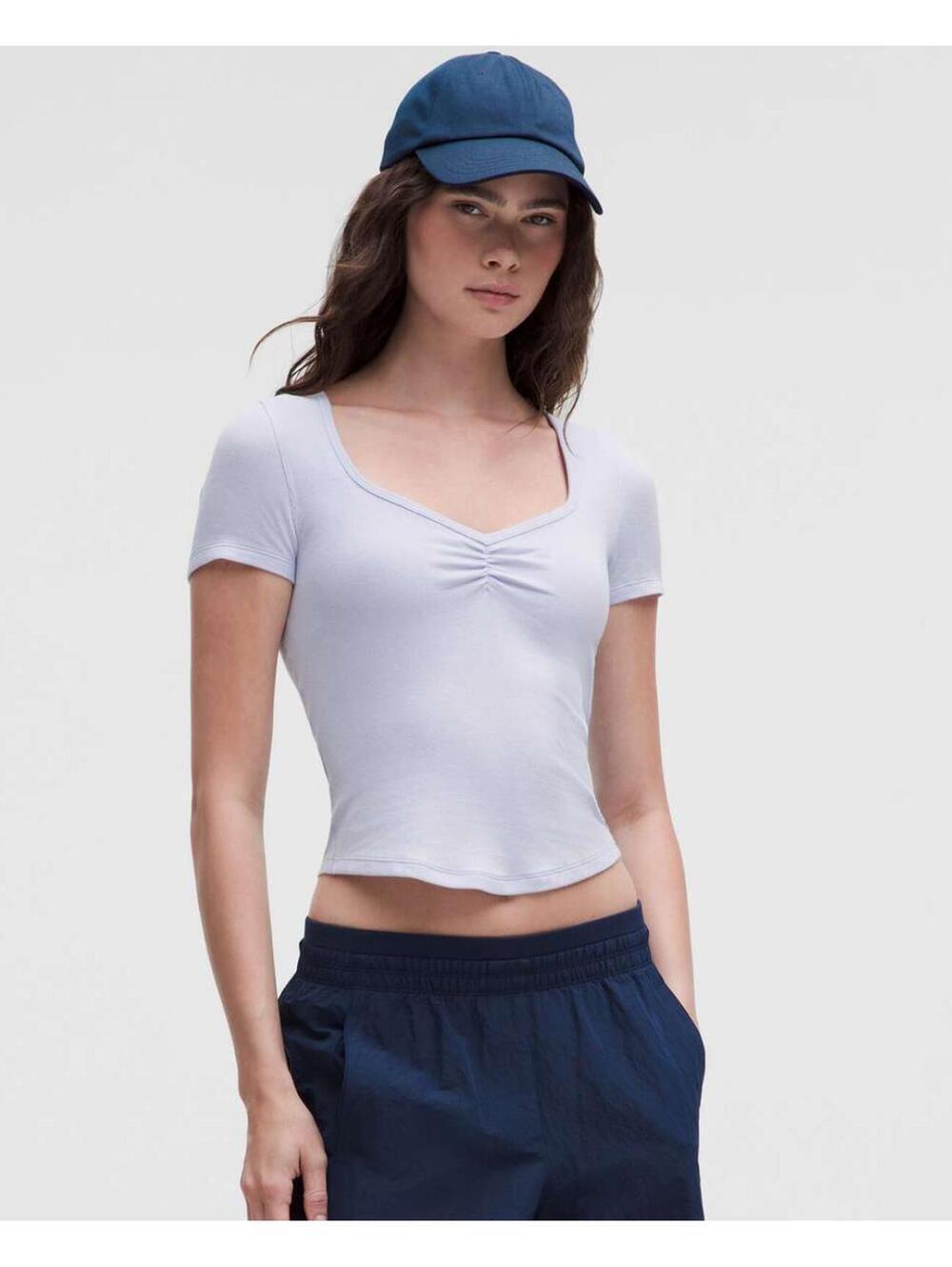 NWT Lululemon Hold Tight Sweetheart Short-Sleeve Shirt Serene Blue Size 10